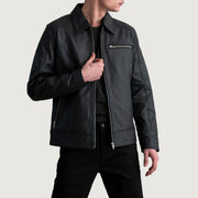 Lavendard Nahkainen Biker-takki Miehille – alternate product view 1