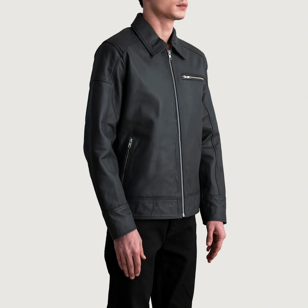 Lavendard Nahkainen Biker-takki Miehille – alternate product view 2