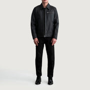 Lavendard Nahkainen Biker-takki Miehille – alternate product view 4