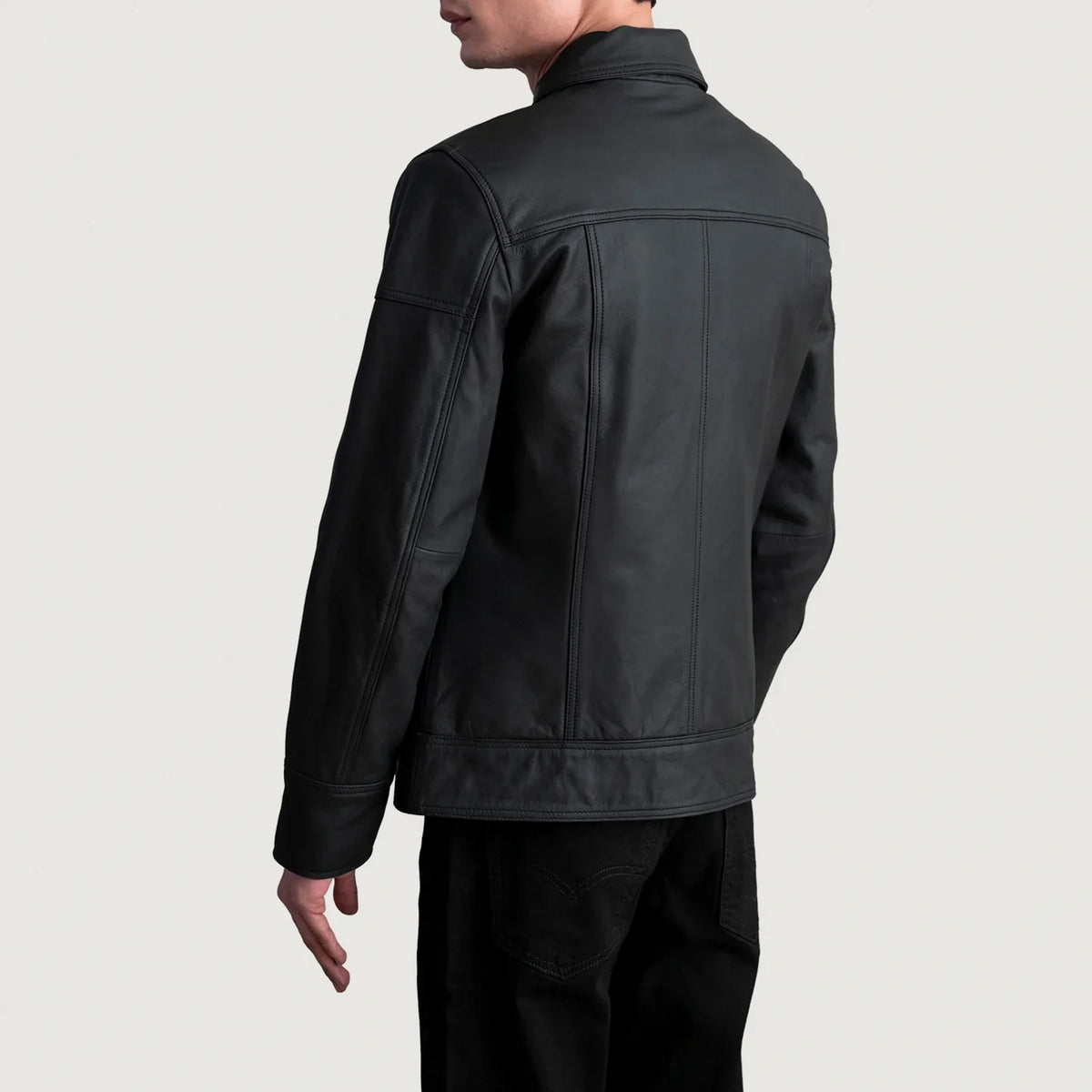 Lavendard Nahkainen Biker-takki Miehille – alternate product view 6