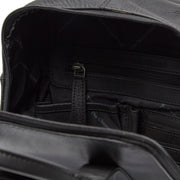 Bellary Full-Grain Leather Backpack Naisille - Structured Side Profile Showing Gusset Depth &amp; Expansion Capacity