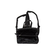 Claire Full-Grain Leather Backpack Naisille - Structured Side Profile Showing Gusset Depth &amp; Expansion Capacity