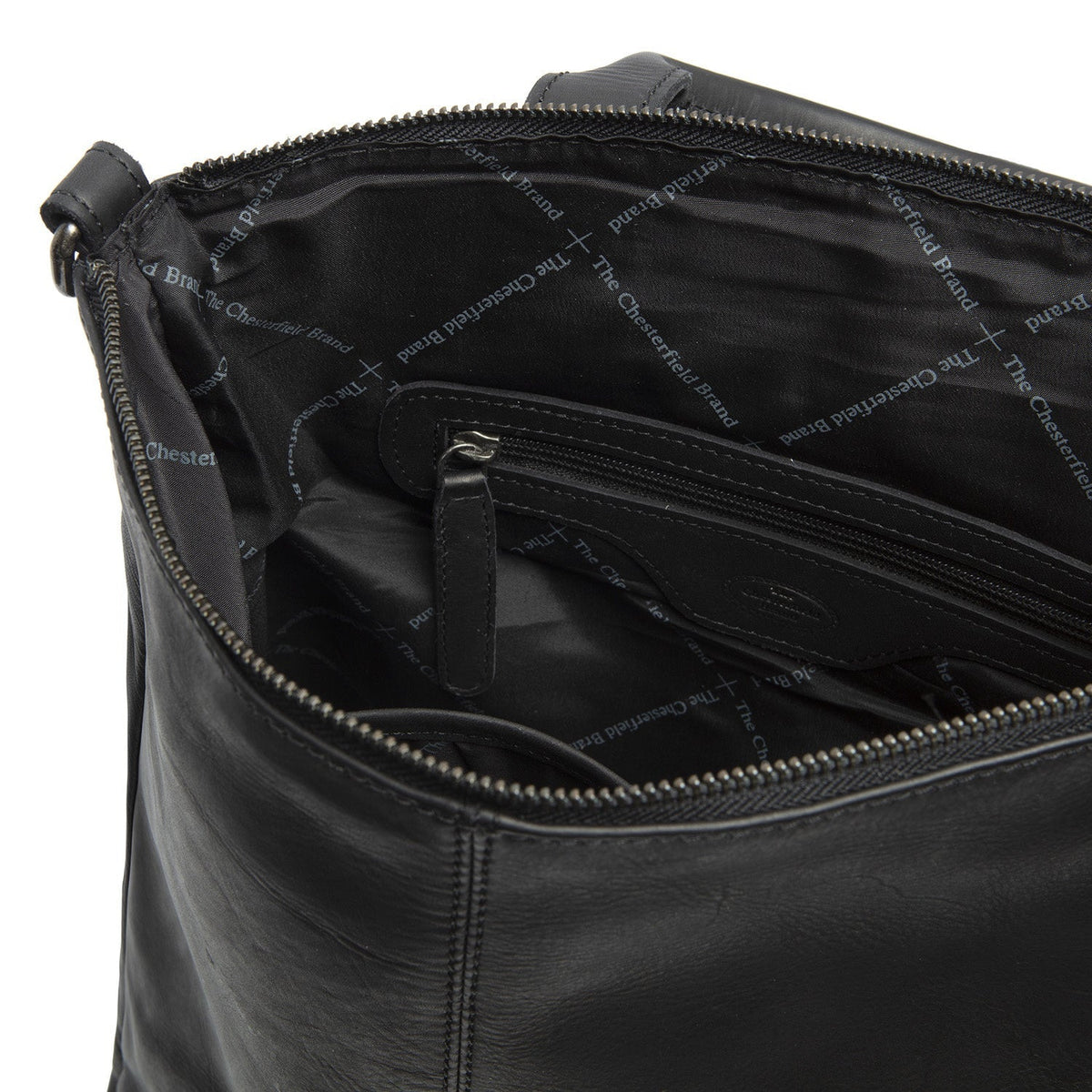 Solid Antique Brass Hardware &amp; Heavy-Duty Dual Zipper Detail on Manchester Full-Grain Leather Backpack Naisille