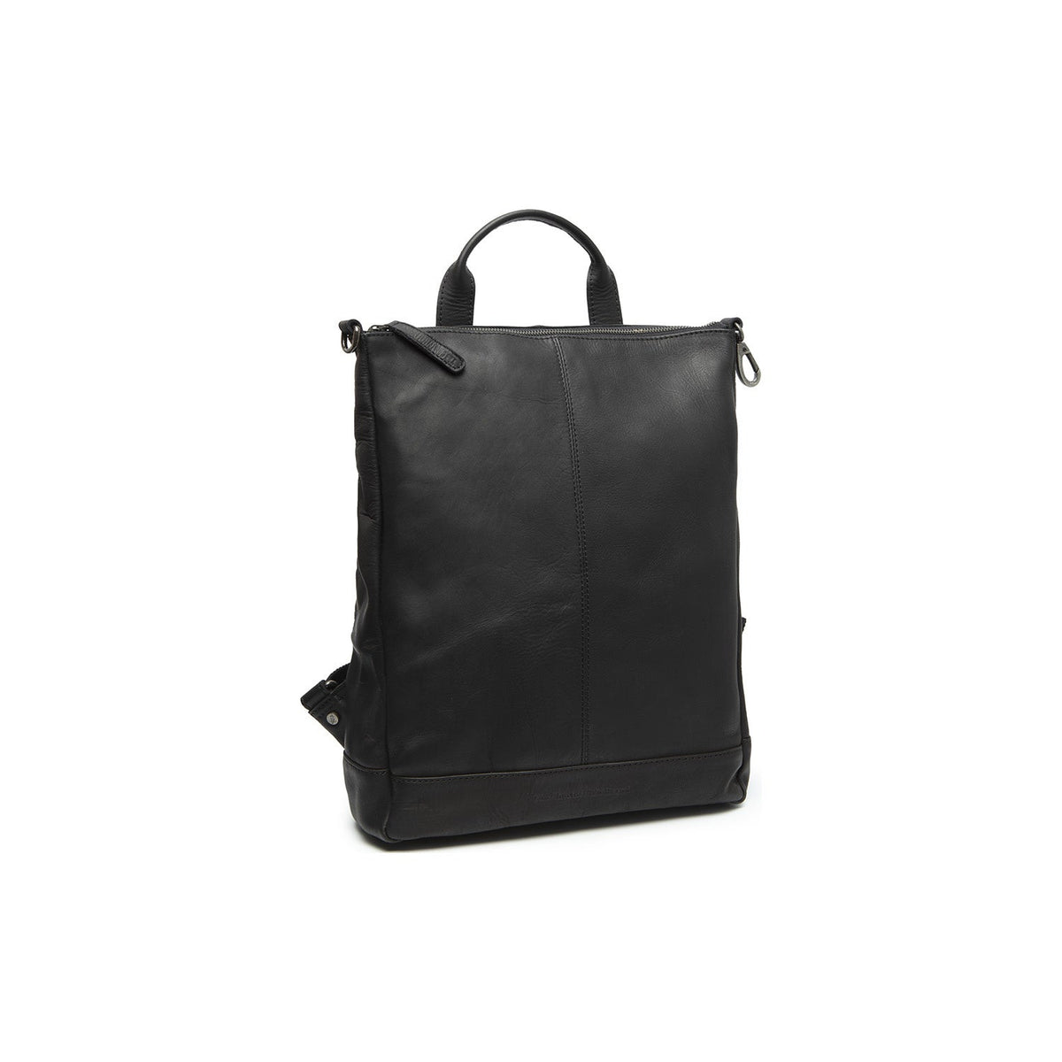 Manchester Full-Grain Leather Backpack Naisille - Structured Side Profile Showing Gusset Depth &amp; Expansion Capacity