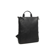 Manchester Full-Grain Leather Backpack Naisille - Structured Side Profile Showing Gusset Depth &amp; Expansion Capacity
