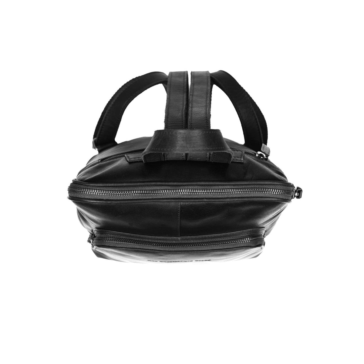 Naomi Full-Grain Leather Backpack Naisille - Structured Side Profile Showing Gusset Depth &amp; Expansion Capacity