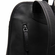 Tigris Full-Grain Leather Backpack Naisille - Structured Side Profile Showing Gusset Depth &amp; Expansion Capacity