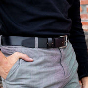 Aayden Full-Grain Leather Belt Miehille - Structured Side Profile Showing Gusset Depth &amp; Expansion Capacity