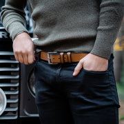 Aayden Full-Grain Leather Belt Miehille – alternate product view 3