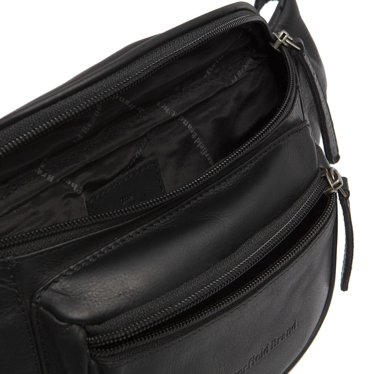 Solid Antique Brass Hardware &amp; Heavy-Duty Dual Zipper Detail on Jack Full-Grain Leather Belt Bag Naisille