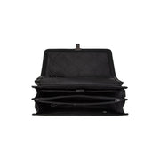Solid Antique Brass Hardware &amp; Heavy-Duty Dual Zipper Detail on Glenwood Full-Grain Leather Briefcase Miehille