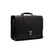 Glenwood Full-Grain Leather Briefcase Miehille in Classic 100% Full-Grain Leather - Full Exterior Front Profile View | Buy Online