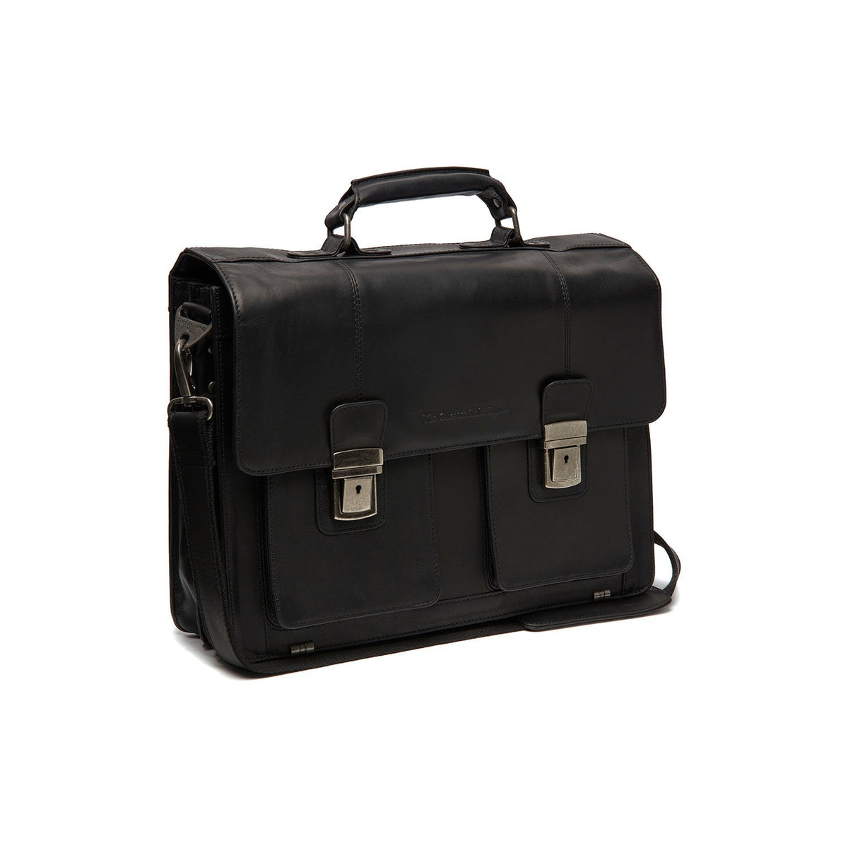 Springfield Full-Grain Leather Briefcase Naisille in Classic 100% Full-Grain Leather - Full Exterior Front Profile View | Buy Online