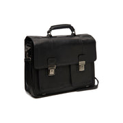 Springfield Full-Grain Leather Briefcase Naisille in Classic 100% Full-Grain Leather - Full Exterior Front Profile View | Buy Online