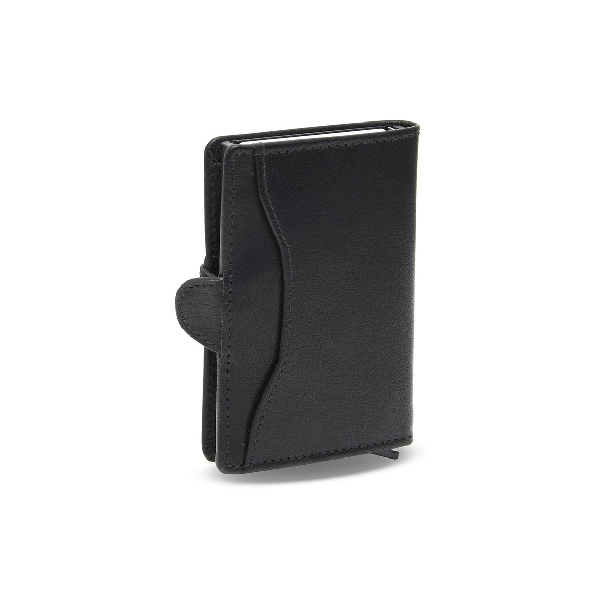 
Classic 100% Full-Grain Leather Card Holder - Takanäkymä vahvistetuilla nahkahihnoilla
