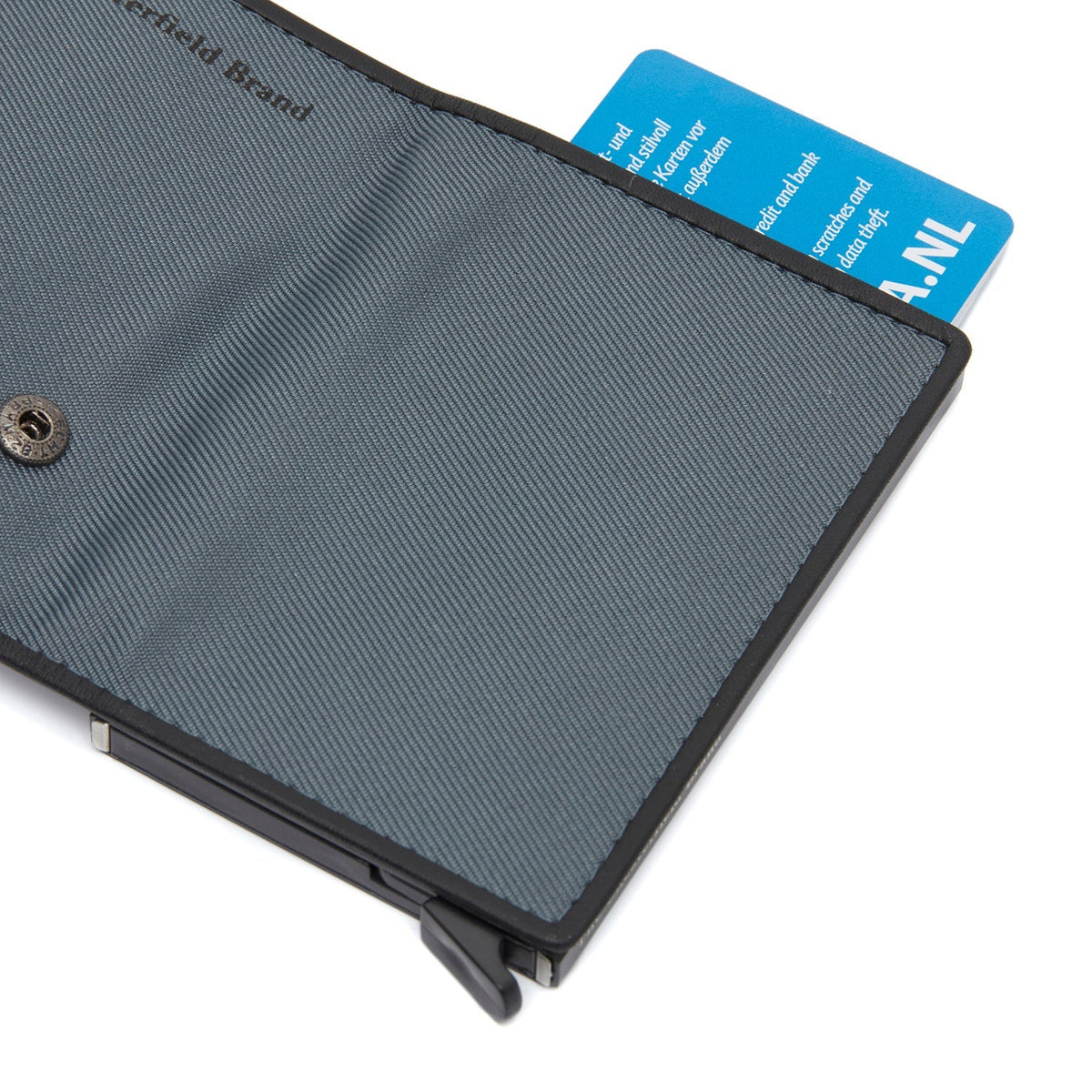 Solid Antique Brass Hardware &amp; Heavy-Duty Dual Zipper Detail on Delsbo Full-Grain Leather Card Holder Naisille