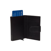 Solid Antique Brass Hardware &amp; Heavy-Duty Dual Zipper Detail on Hannover Full-Grain Leather Card Holder Naisille