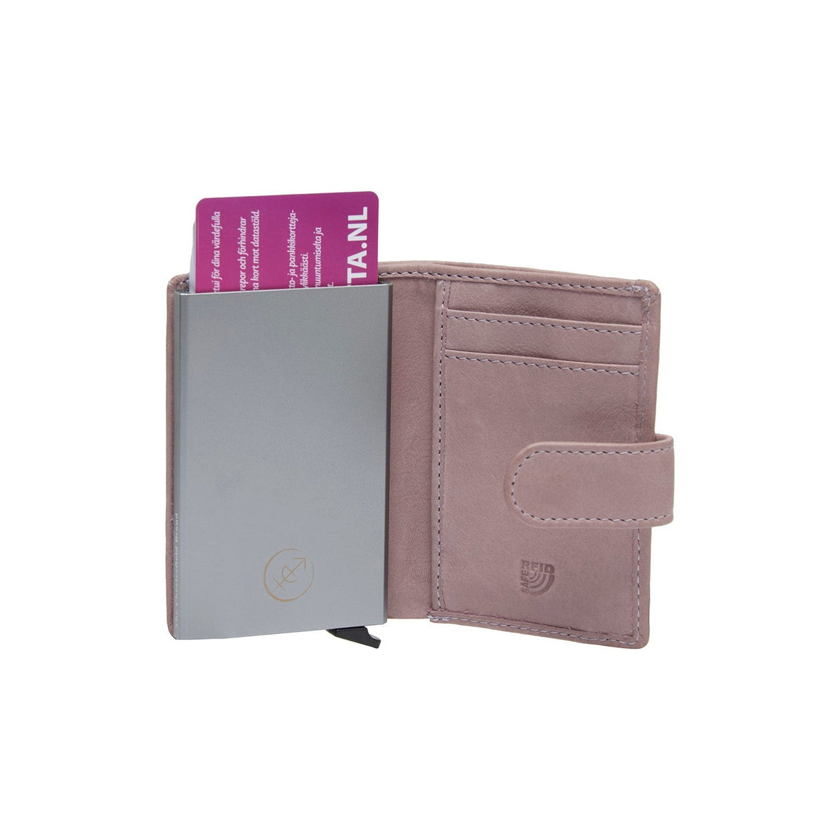 Kaunas Full-Grain Leather Card Holder Naisille - Structured Side Profile Showing Gusset Depth &amp; Expansion Capacity