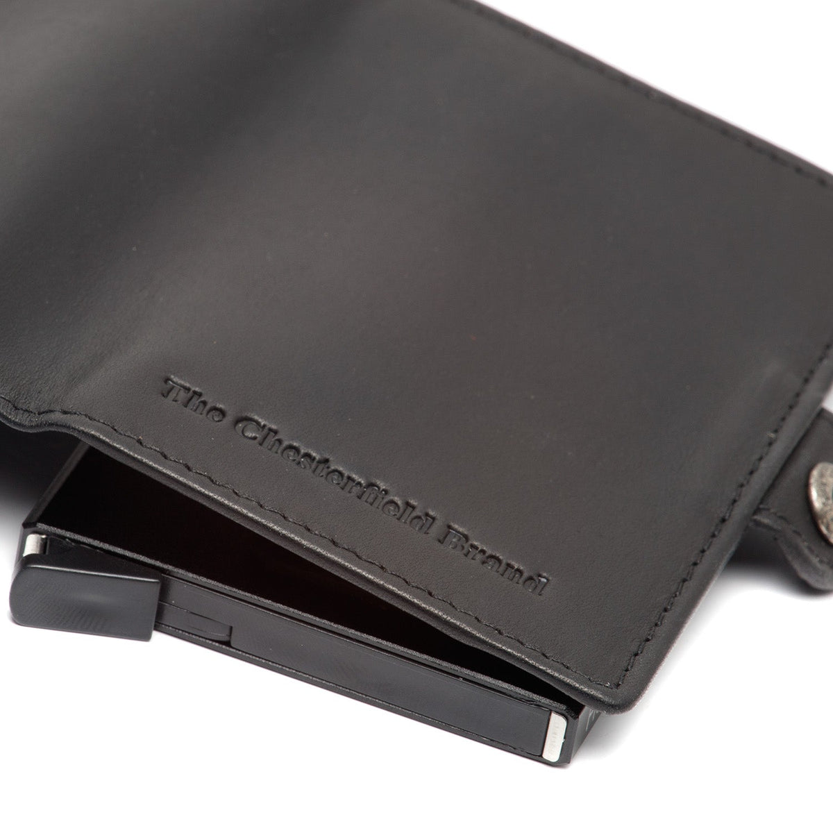 Lagos Full-Grain Leather Card Holder Naisille - Structured Side Profile Showing Gusset Depth &amp; Expansion Capacity