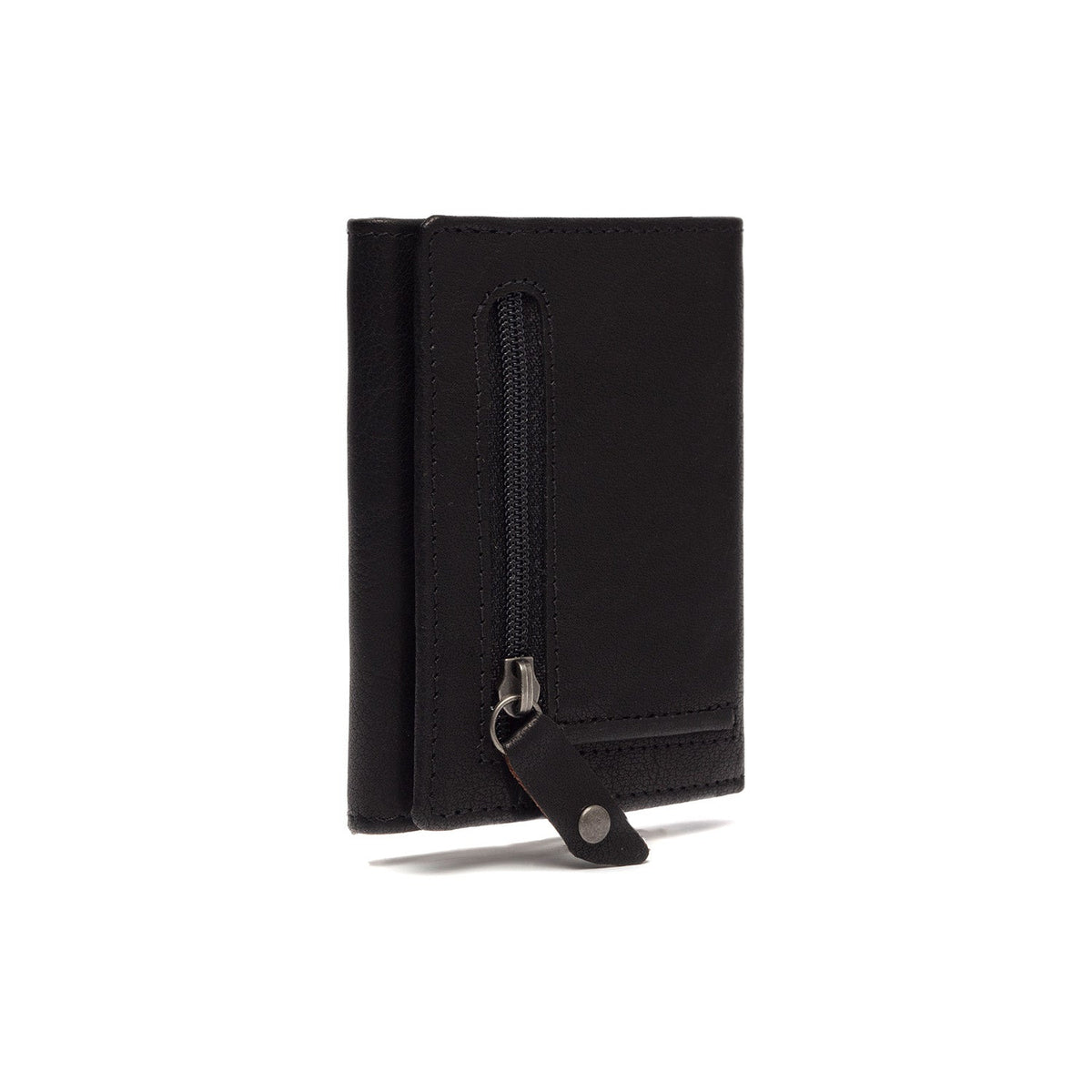 Solid Antique Brass Hardware &amp; Heavy-Duty Dual Zipper Detail on Paris Full-Grain Leather Card Holder Naisille