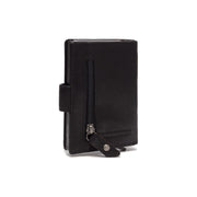 Solid Antique Brass Hardware &amp; Heavy-Duty Dual Zipper Detail on Prague Full-Grain Leather Card Holder Naisille