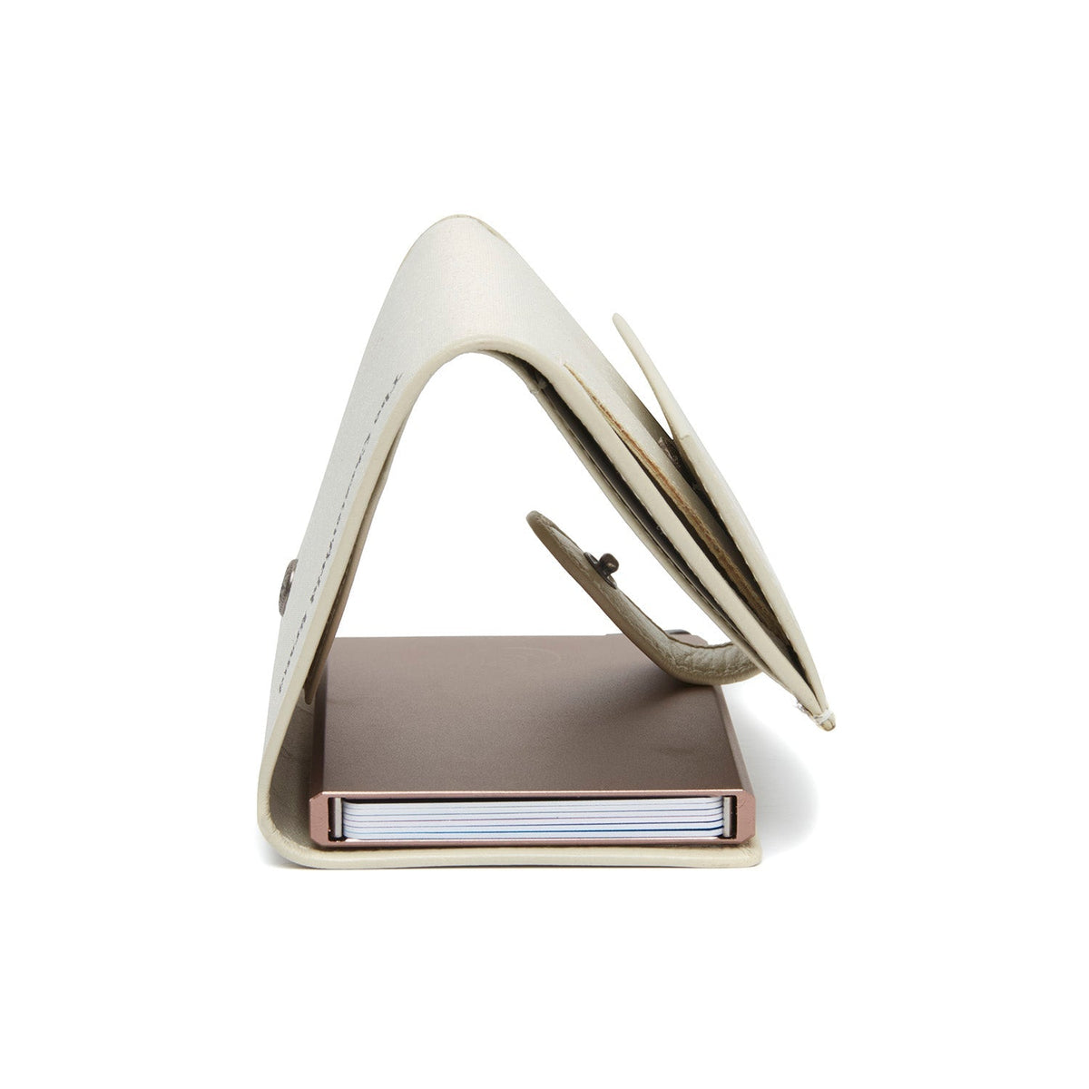 Solid Antique Brass Hardware &amp; Heavy-Duty Dual Zipper Detail on Sabana Full-Grain Leather Card Holder Naisille