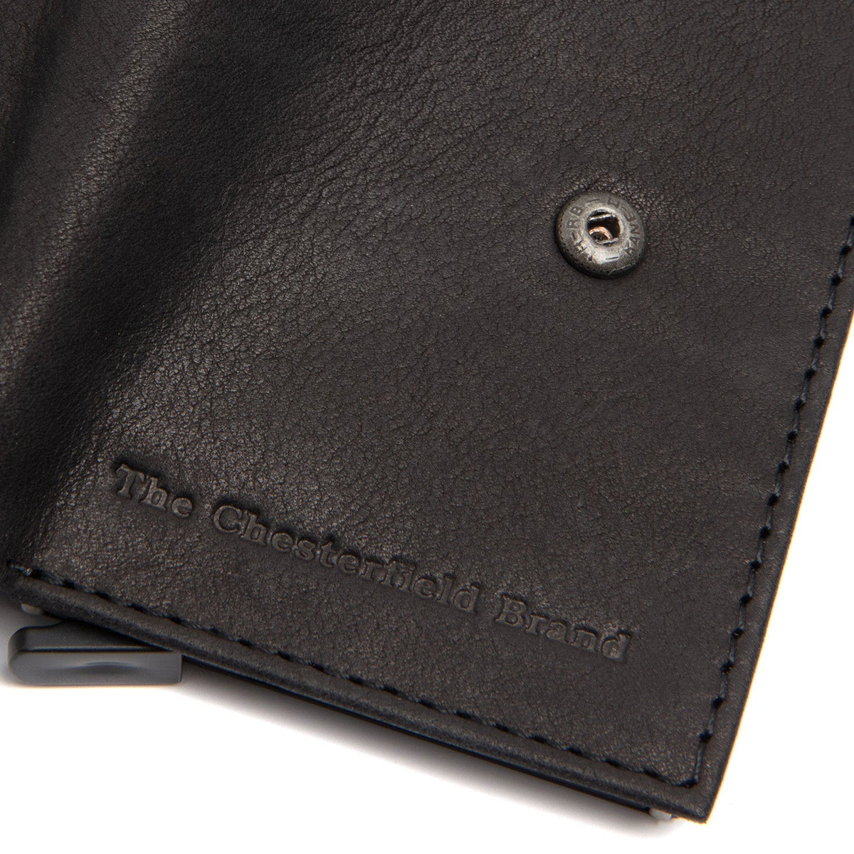 Solid Antique Brass Hardware &amp; Heavy-Duty Dual Zipper Detail on Torola Full-Grain Leather Card Holder Naisille