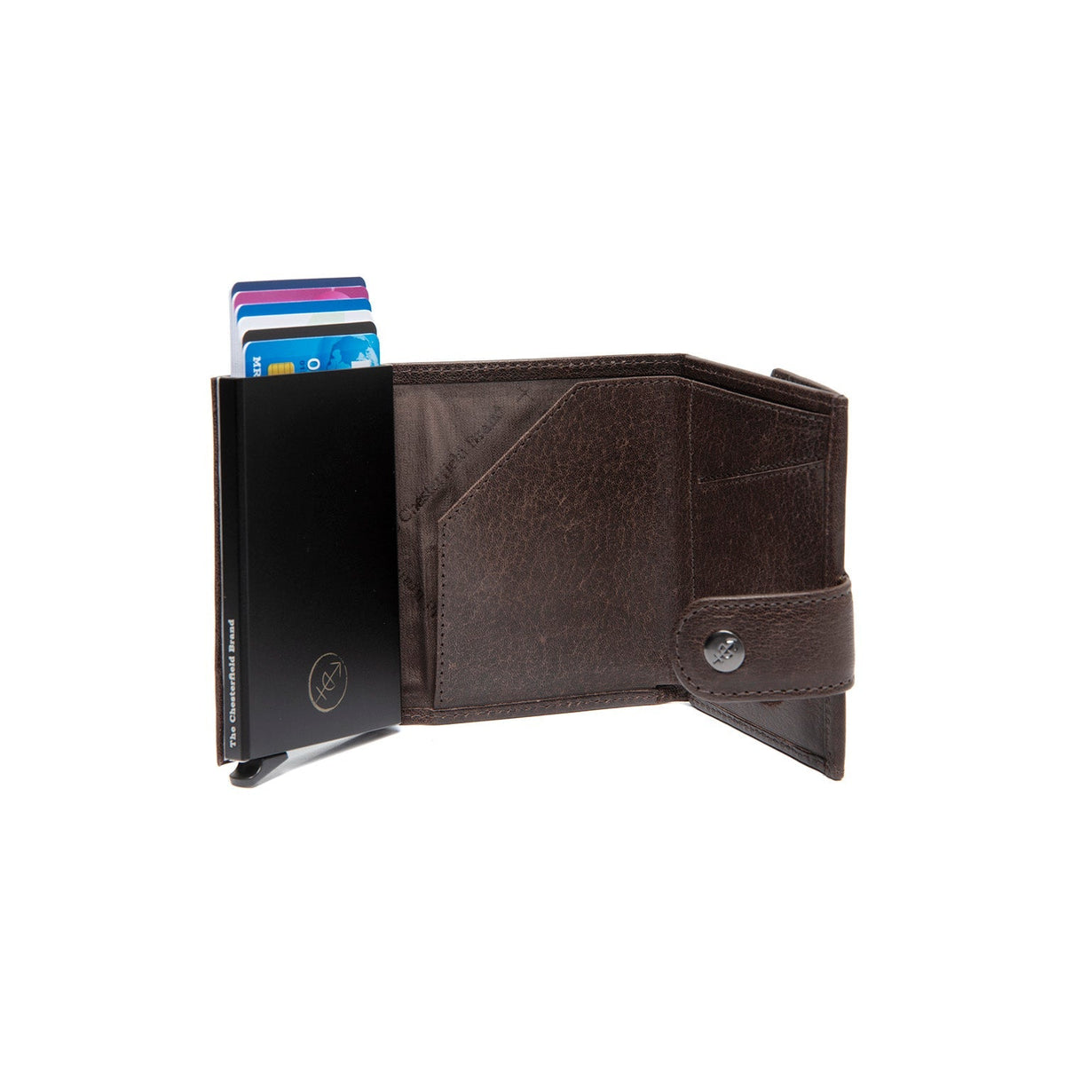 Varrano Full-Grain Leather Card Holder Naisille - Structured Side Profile Showing Gusset Depth &amp; Expansion Capacity