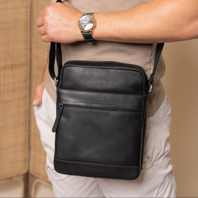 Anzora Full-Grain Leather Crossbody Bag Miehille
