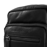 Solid Antique Brass Hardware &amp; Heavy-Duty Dual Zipper Detail on Bremen Full-Grain Leather Crossbody Bag Miehille