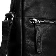 Solid Antique Brass Hardware &amp; Heavy-Duty Dual Zipper Detail on Dessau Full-Grain Leather Crossbody Bag Miehille
