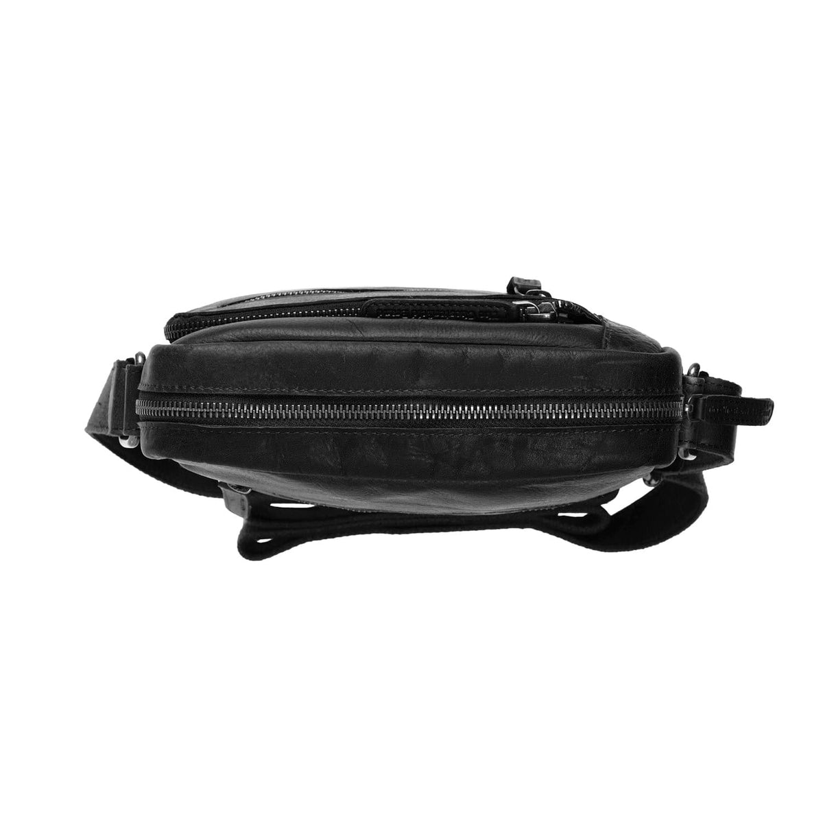 Dessau Full-Grain Leather Crossbody Bag Miehille - Structured Side Profile Showing Gusset Depth &amp; Expansion Capacity