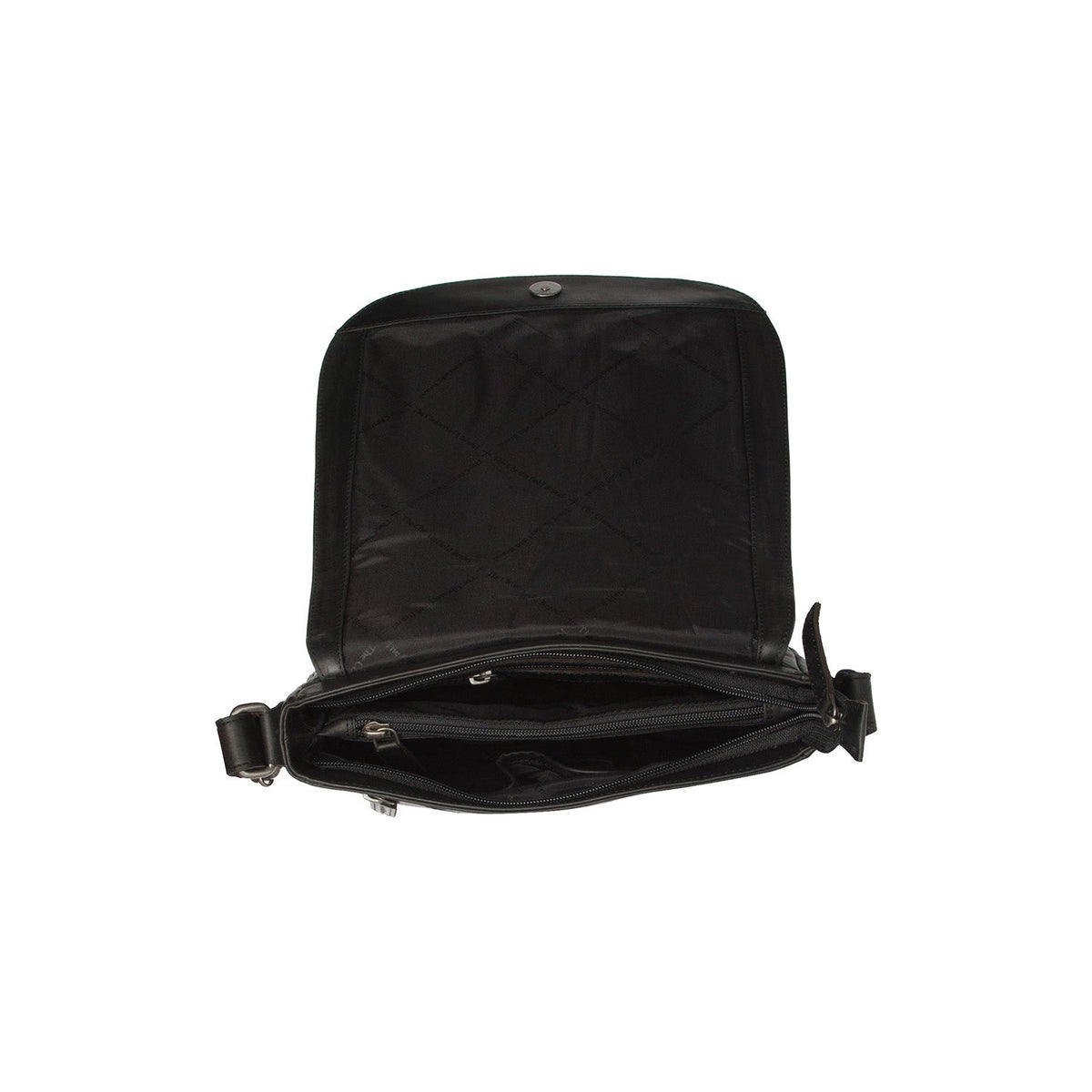 
Everglades Nahkainen crossbody-laukku - Rakenteellinen sivuprofiili ja tilavuus