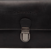 Lucca Full-Grain Leather Crossbody Bag Naisille - Structured Side Profile Showing Gusset Depth &amp; Expansion Capacity