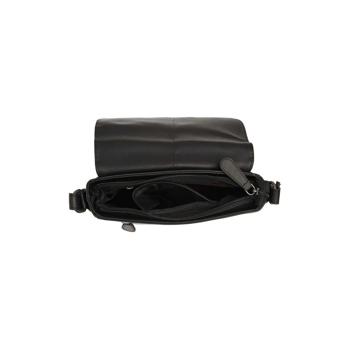 Solid Antique Brass Hardware &amp; Heavy-Duty Dual Zipper Detail on Lucian Full-Grain Leather Crossbody Bag Naisille