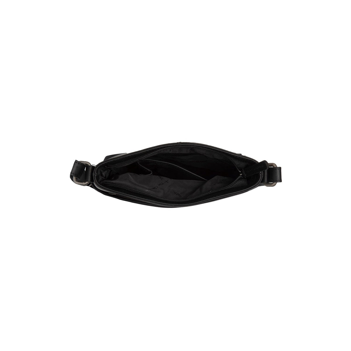 
Solid Antique Brass Hardware & Heavy-Duty Dual Zipper Detail on Navene Nahkainen crossbody-laukku