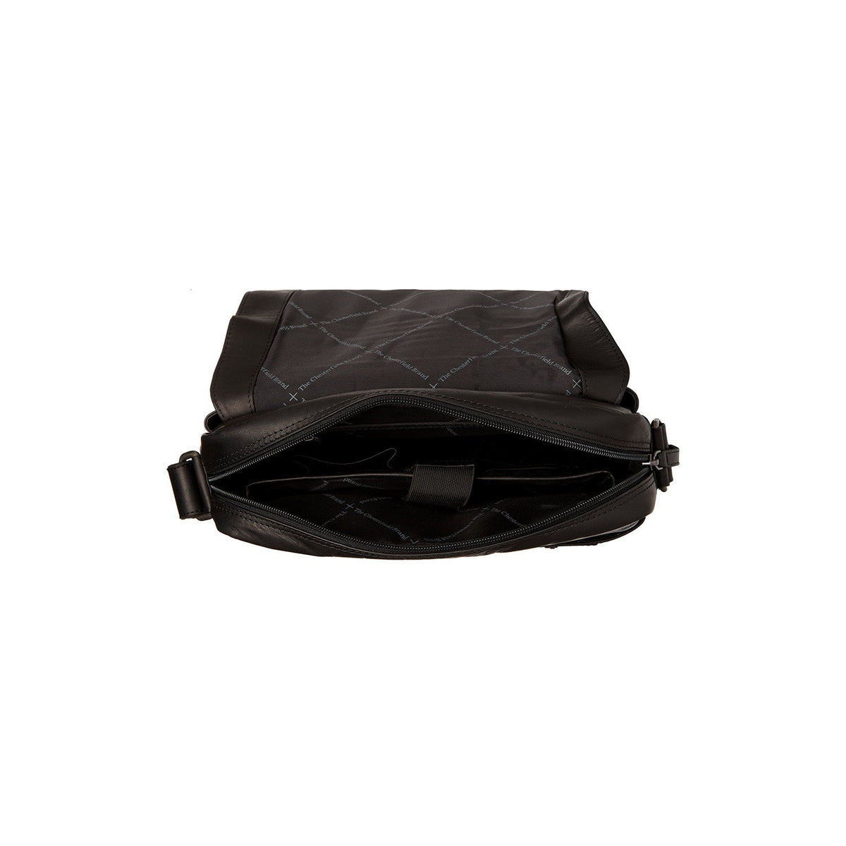 Solid Antique Brass Hardware &amp; Heavy-Duty Dual Zipper Detail on Raphael Full-Grain Leather Crossbody Bag Miehille