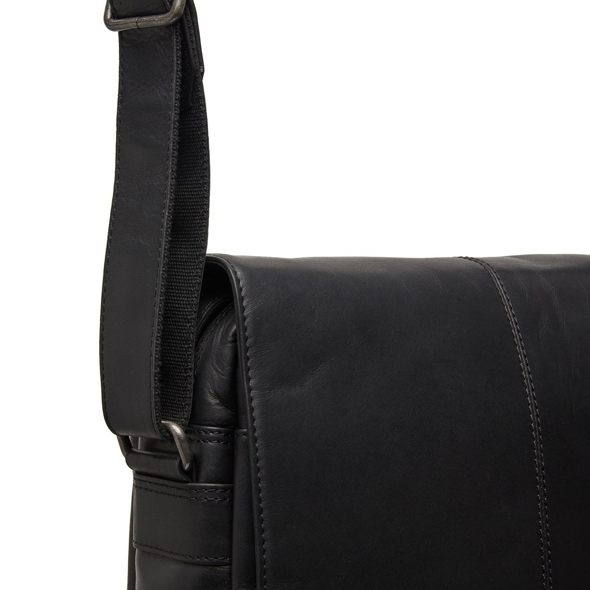 Raphael Full-Grain Leather Crossbody Bag Miehille - Structured Side Profile Showing Gusset Depth &amp; Expansion Capacity