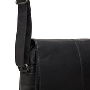 Raphael Full-Grain Leather Crossbody Bag Miehille - Structured Side Profile Showing Gusset Depth &amp; Expansion Capacity