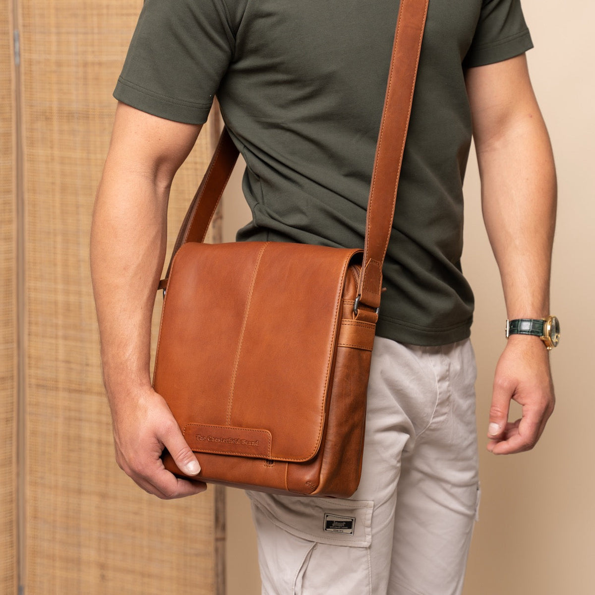 Raphael Full-Grain Leather Crossbody Bag Miehille – alternate product view 2