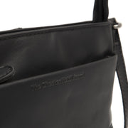 Solid Antique Brass Hardware &amp; Heavy-Duty Dual Zipper Detail on Salerno Full-Grain Leather Crossbody Bag Naisille