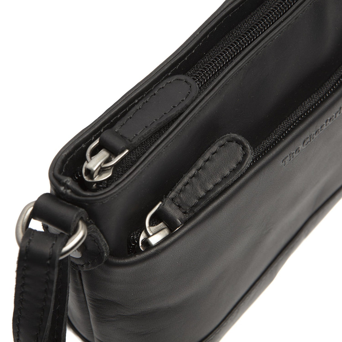 Salerno Full-Grain Leather Crossbody Bag Naisille - Structured Side Profile Showing Gusset Depth &amp; Expansion Capacity