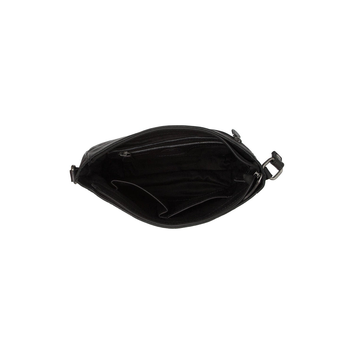 Weimar Full-Grain Leather Crossbody Bag Naisille - Structured Side Profile Showing Gusset Depth &amp; Expansion Capacity