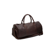 Styled Fit Perspective of Leather Garment Bag Finlay Naisille on Model - Natural Daylight Drape
