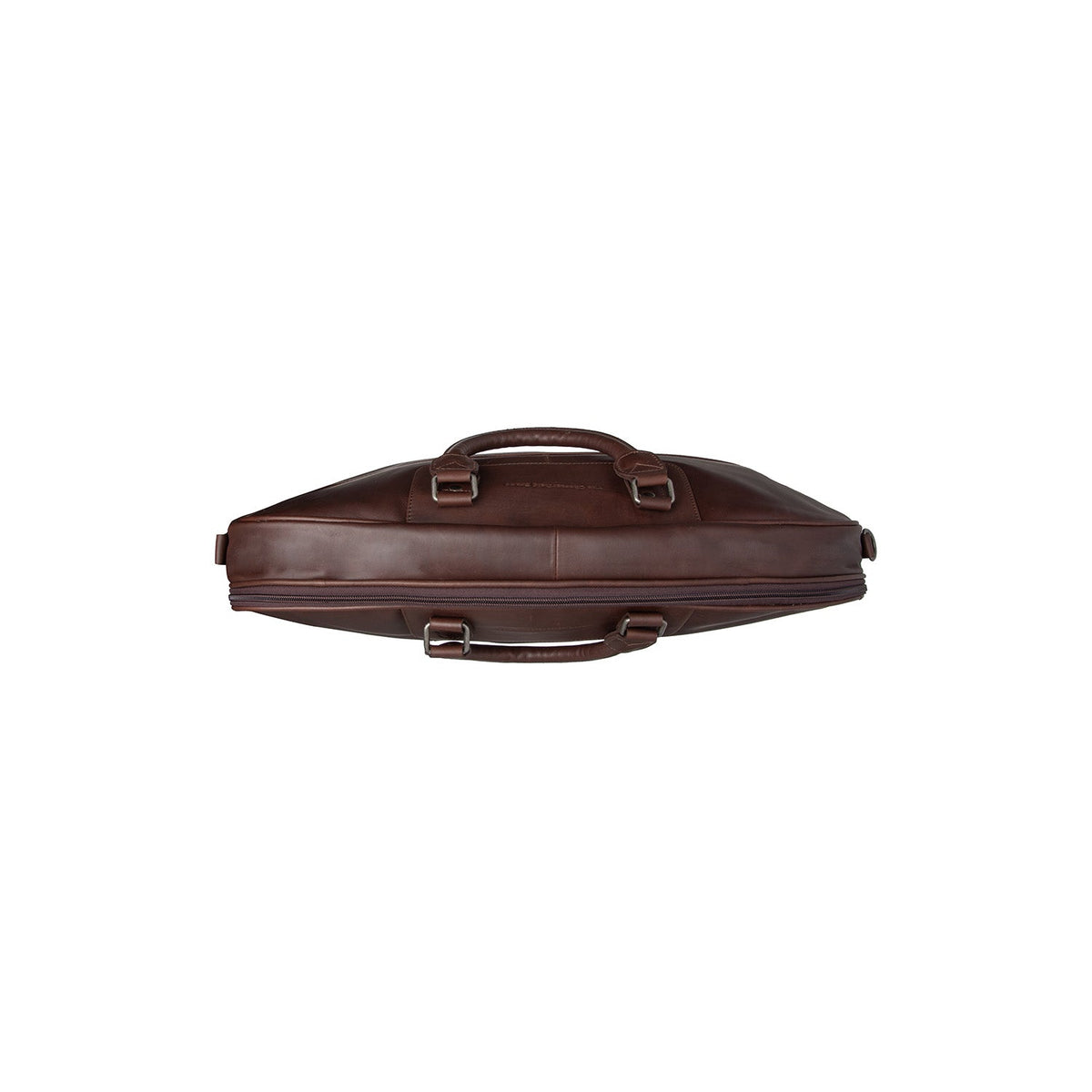 Close-Up Detail of Classic Collar &amp; Heavy-Duty Zipper Hardware on Leather Garment Bag Josh Naisille