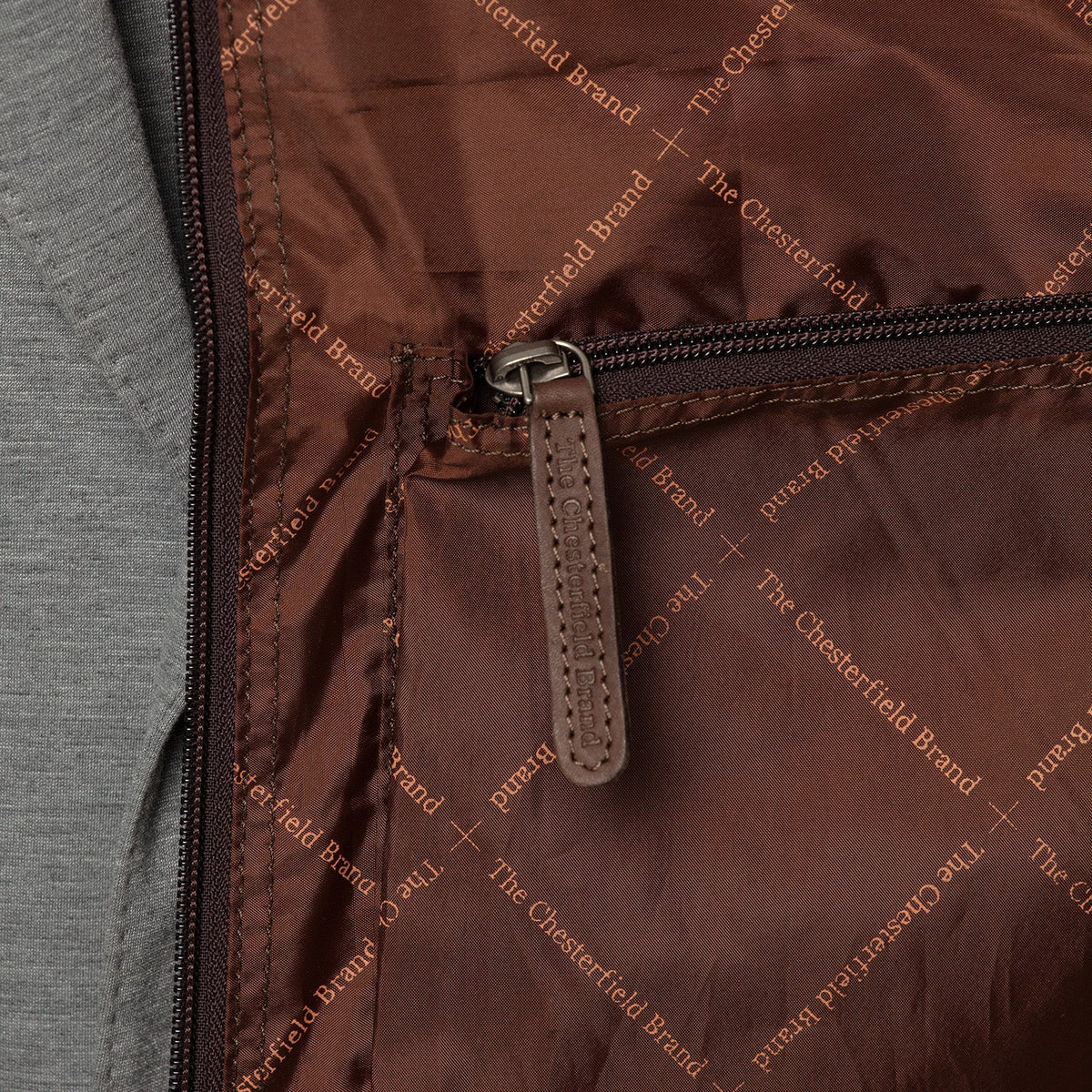 Styled Fit Perspective of Leather Garment Bag Josh Naisille on Model - Natural Daylight Drape