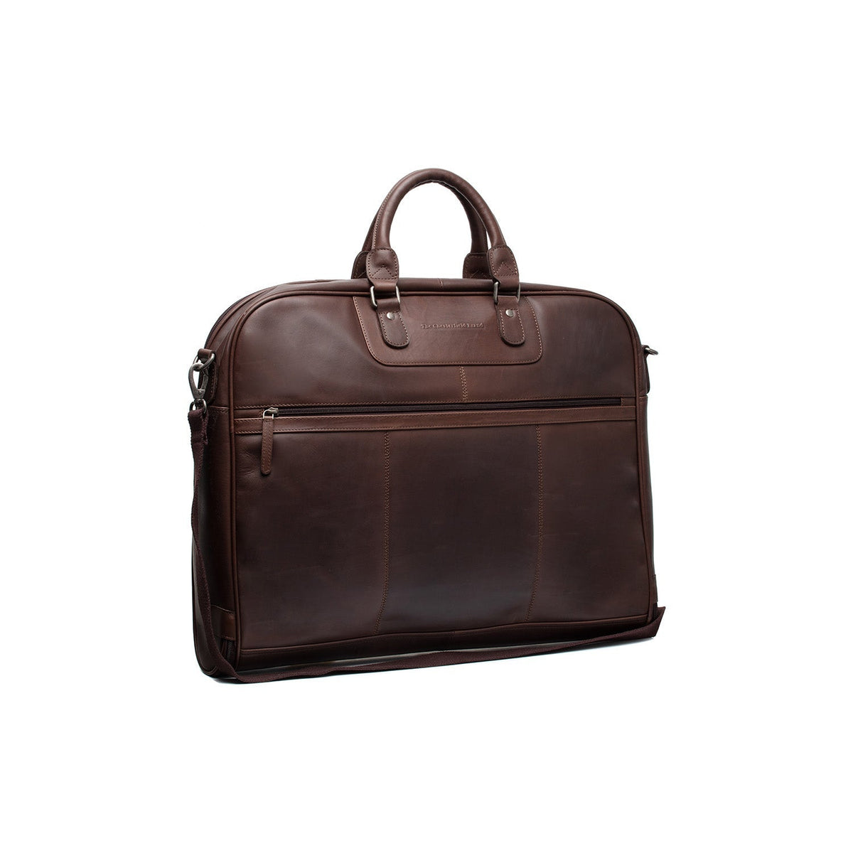 Leather Garment Bag Josh Naisille in Classic 100% Full-Grain Leather - Front Profile View &amp; Tailored Silhouette | Buy Online