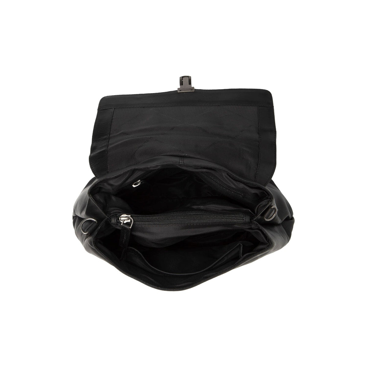 Close-Up Detail of Classic Collar &amp; Heavy-Duty Zipper Hardware on Angera Full-Grain Leather Handbag Naisille