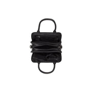 Close-Up Detail of Classic Collar &amp; Heavy-Duty Zipper Hardware on Ezra Full-Grain Leather Handbag Naisille