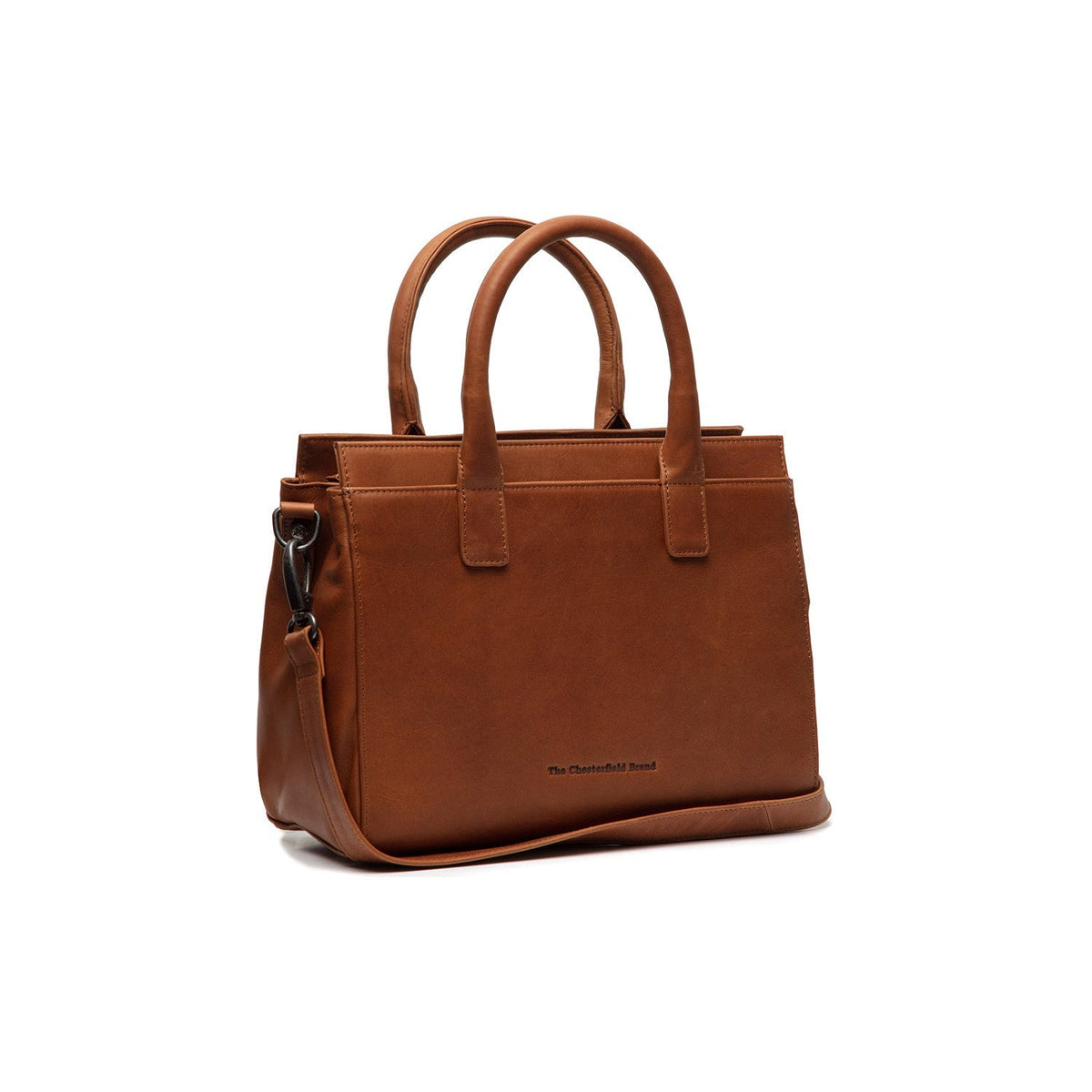 Styled Fit Perspective of Garda Full-Grain Leather Handbag Naisille on Model - Natural Daylight Drape